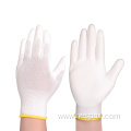 Hespax Customized Logo 13G Anti-static PU Grey Gloves